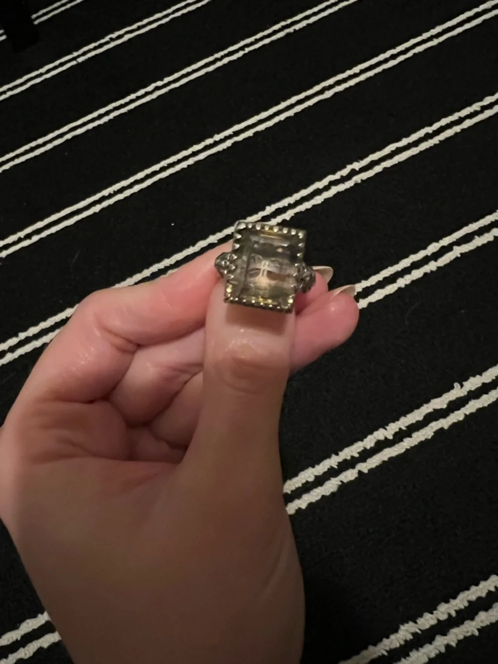 The Great Frog Square Gem Ring with Lemon Quartz